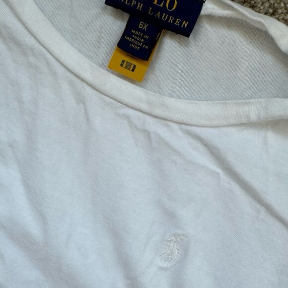 Ralph Lauren Girls Smocked White Blouse Top Sz 6 - Picture 3 of 4